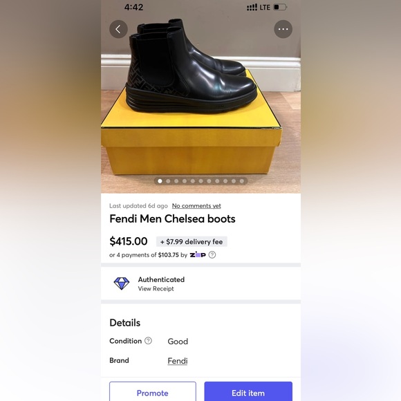 Fendi Men Chelsea boots - Picture 12 of 12